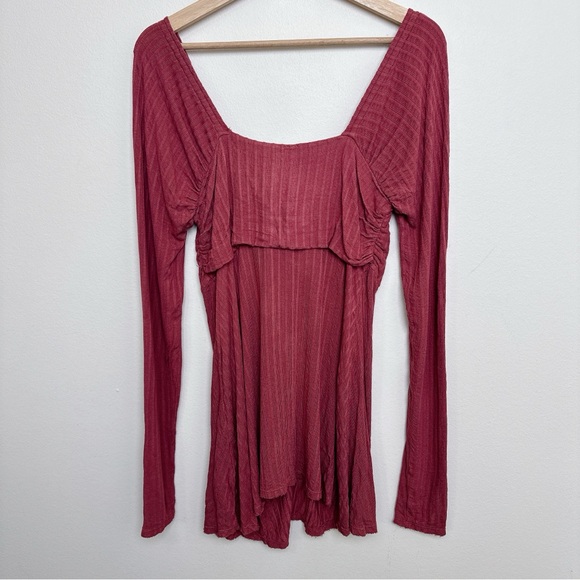 Free People Womens Large Ruby Tunic Long Sleeve Twist Front Open - Picture 14 of 14